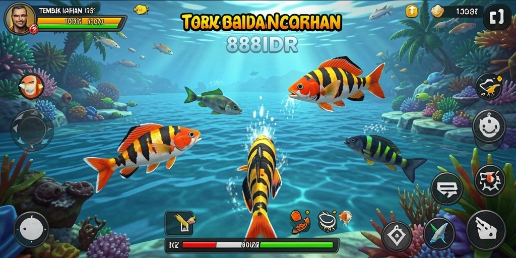 Gameplay seru tembak ikan di 888IDR dengan efek visual menarik.
