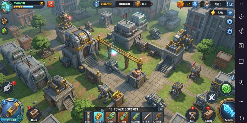 Tampilan gameplay ASIA200 yang mendebarkan di dunia Tower Defense.