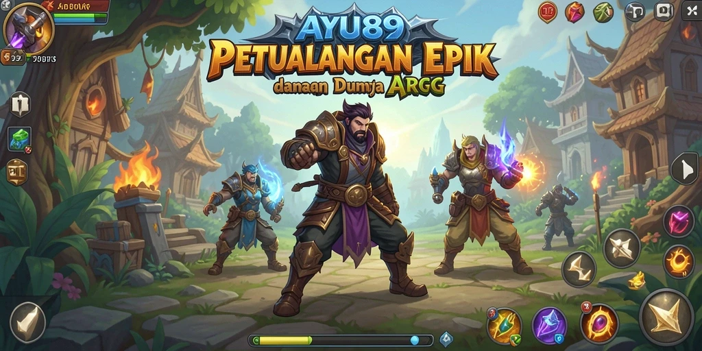 Tampilan gameplay AYU89 dengan karakter yang beraksi dalam pertempuran epik.