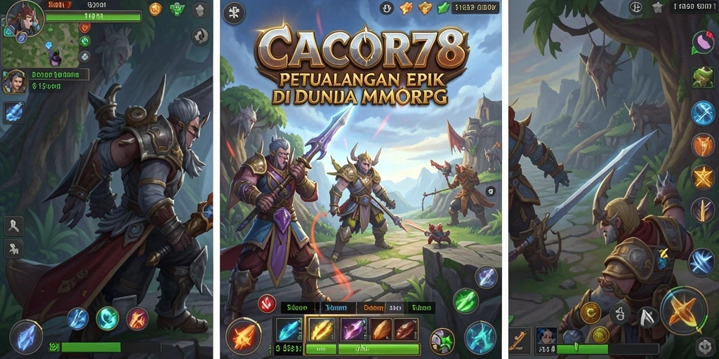 Screenshot gameplay epik dari CACOR78 menampilkan pertempuran seru di dunia MMORPG.