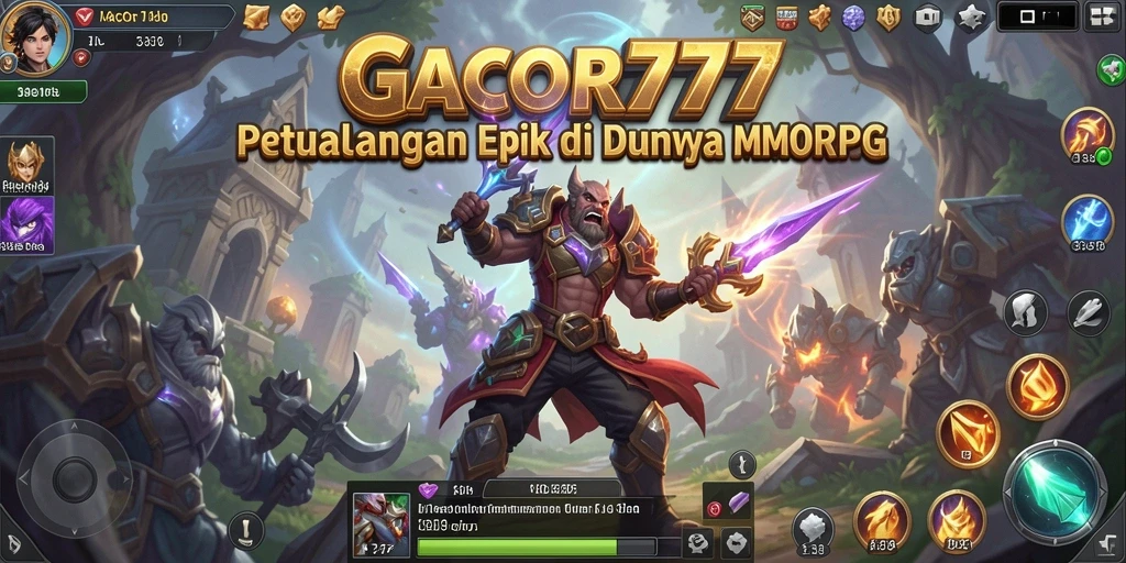 Tangkapan layar utama GACOR777 yang menunjukkan aksi seru dalam permainan MMORPG.