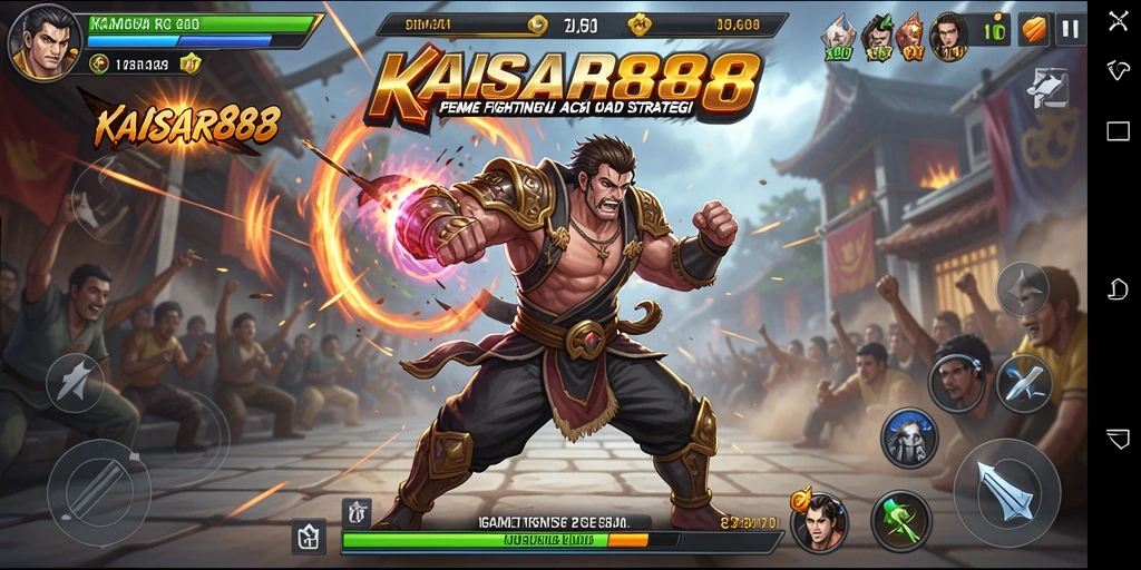 Tampilan gameplay KAISAR888 menampilkan pertarungan seru antar karakter.