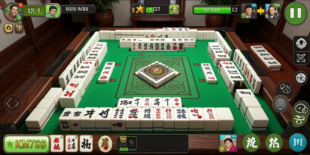Tampilan screenshot KM789 yang menunjukkan gameplay Mahjong yang menyenangkan.
