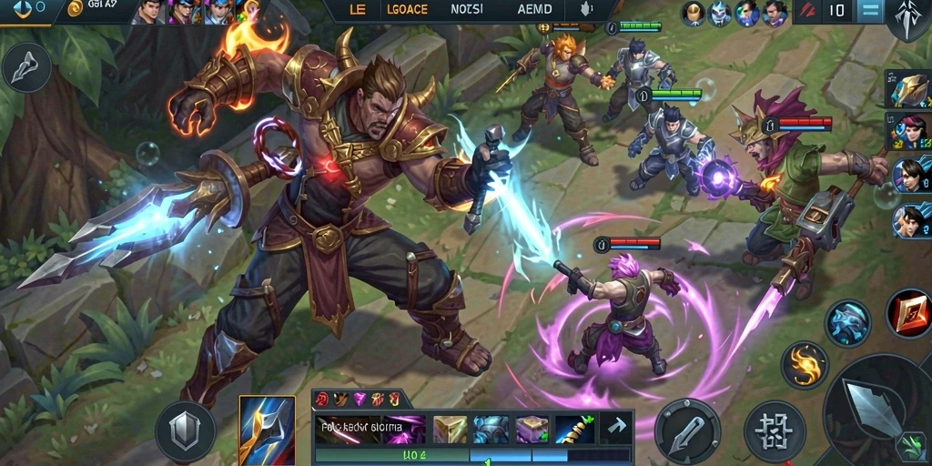 Tampilan gameplay seru di LGOACE dengan pertarungan tim.