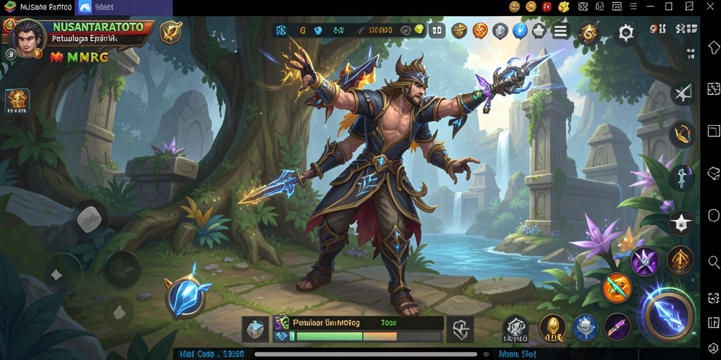 Tangkapan layar menampilkan aksi epik dalam permainan MMORPG NUSANTARATOTO.