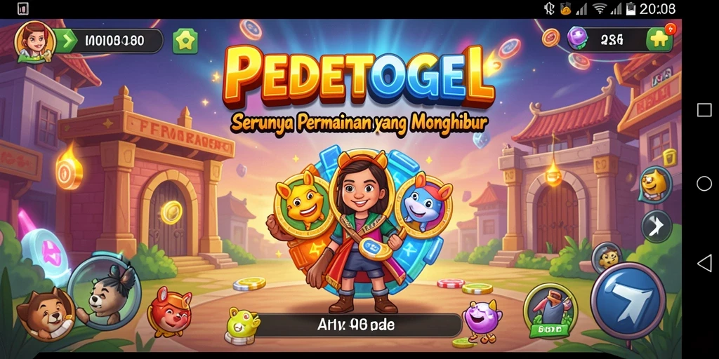 Screenshot PEDETOGEL menampilkan permainan arcade yang seru dan menantang.