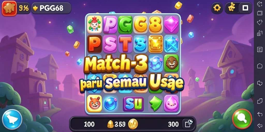Screenshot gameplay PGG68 menampilkan momen mencocokkan buah yang menyenangkan.