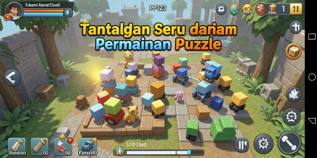 Tampilan gameplay menantang dari PP123 yang penuh teka-teki seru.
