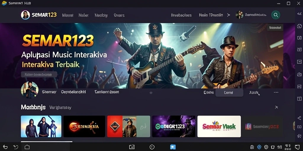 Screenshot SEMAR123 menunjukkan pengguna menikmati gameplay musik yang interaktif.