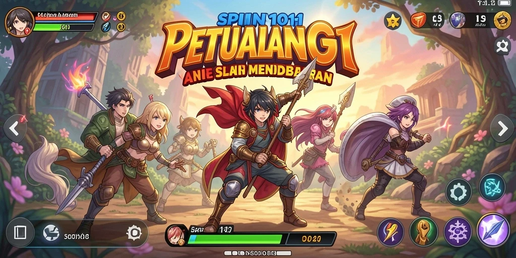 Tampilan gameplay SPIN101 dengan karakter anime yang menarik.