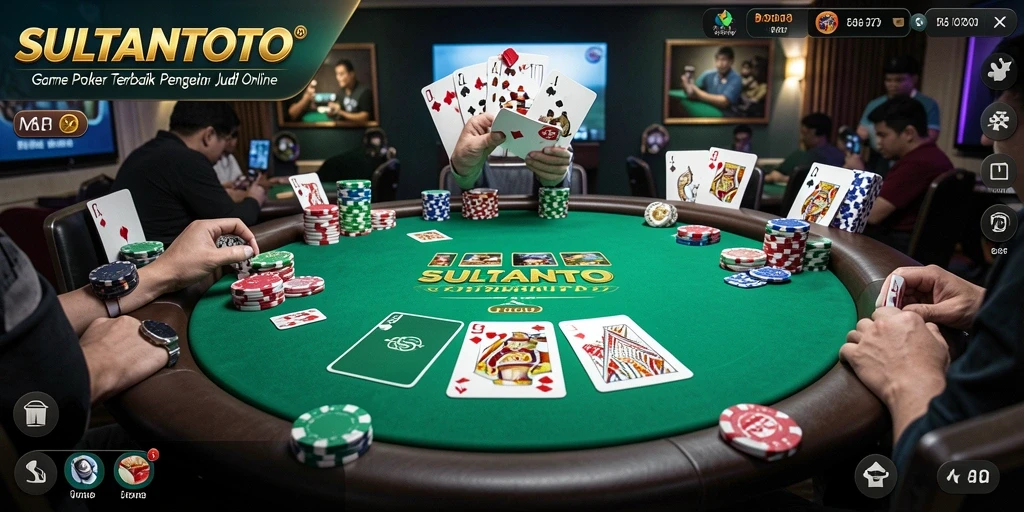 Tampilan gameplay SULTANTOTO dengan suasana Poker yang seru.