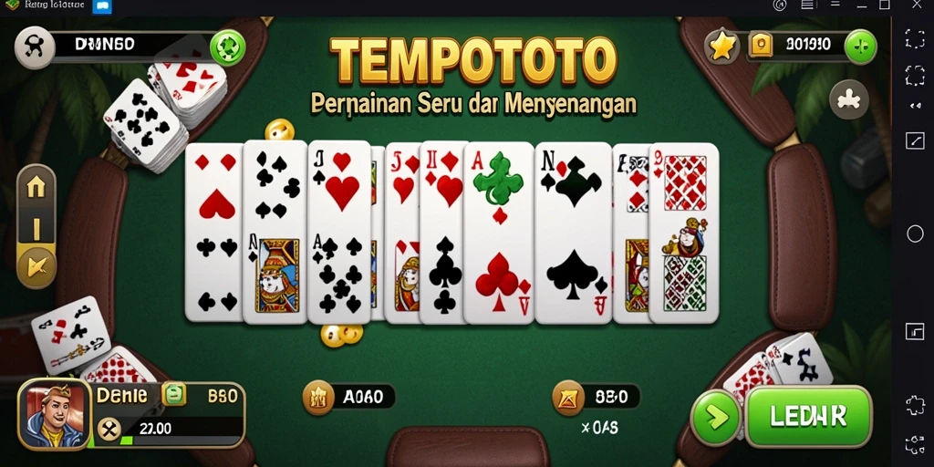 Tangkapan layar utama TEMPOTOTO dengan gameplay Domino yang seru.