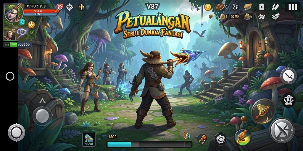 Tampilan gameplay V87 yang menarik dan penuh petualangan.