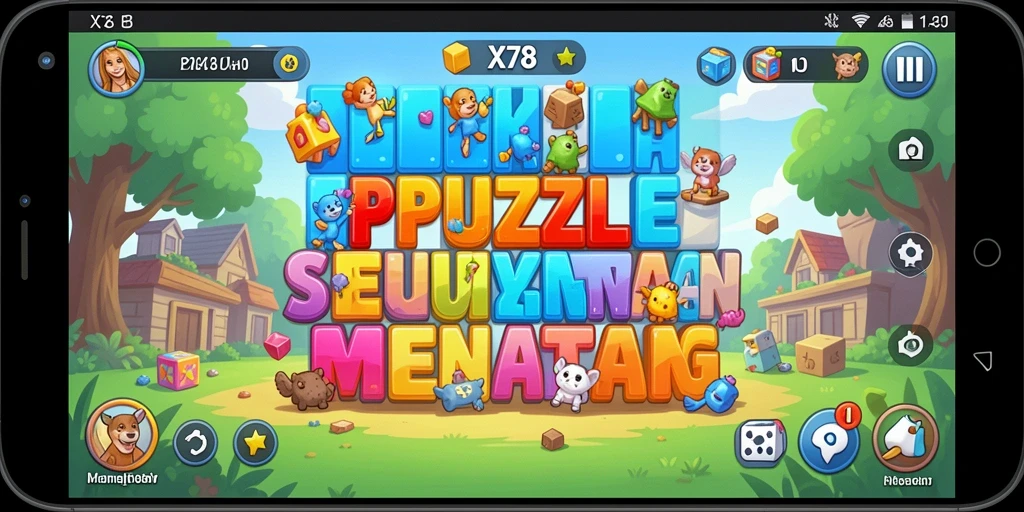 Tampilan gameplay Puzzle X78 yang penuh warna dan menantang.